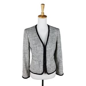 Max Mara Weekend Black And White Tweed Blazer Size 4